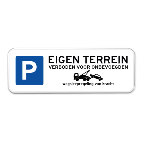 Eigen terrein parkeerborden