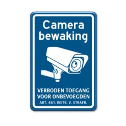 bord-camera-bewaking-verboden-toegang-blauw