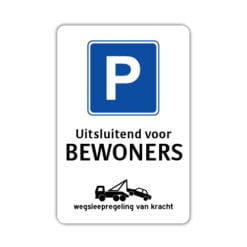 Bord uitsluitend voor Bewoners