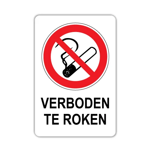 verboden te roken bord
