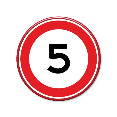 verkeersbord maximum snelheid 5km