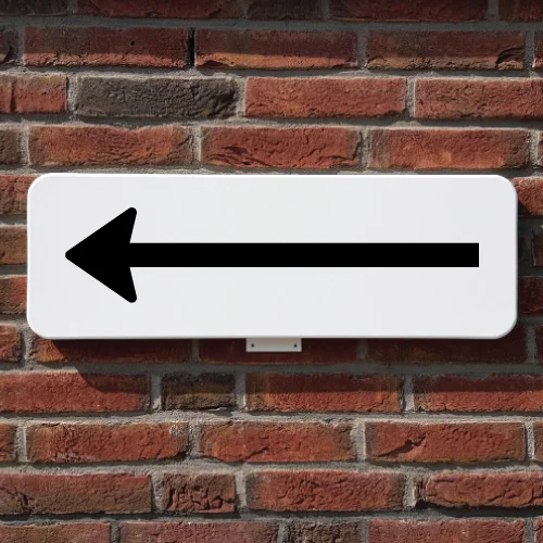 bord-pijl-links-muur