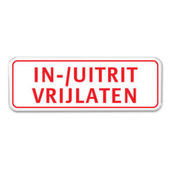 Inrit- en/of Uitrit borden