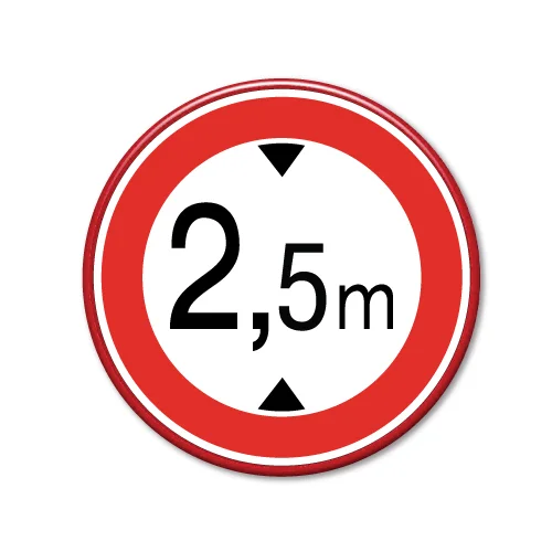 Verkeersbord Maximale doorrijhoogte C19 - 2,5m