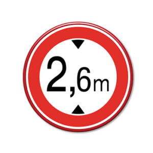 verkeersbord-maximale-doorrijhoogte-2,6 - 350