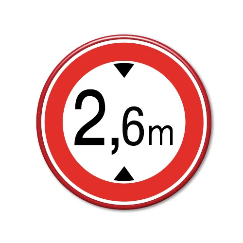 Verkeersbord Maximale doorrijhoogte C19 - 2,6m
