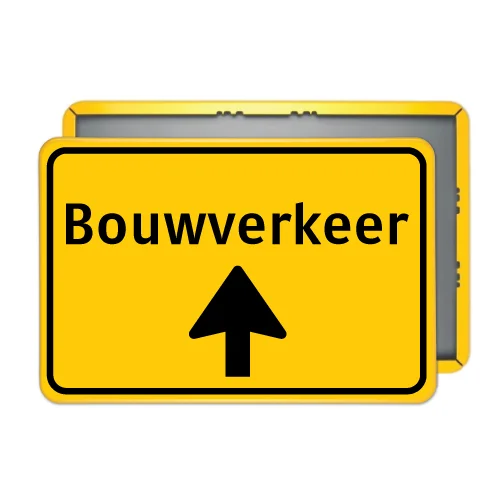Parkeerbord-geel-bouwverkeer-rechtdoor
