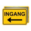 Bord Ingang pijl links - geel