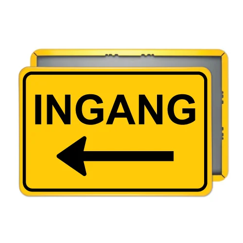 Bord Ingang pijl links - geel