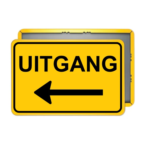 Parkeerbord-geel-uitgang-links