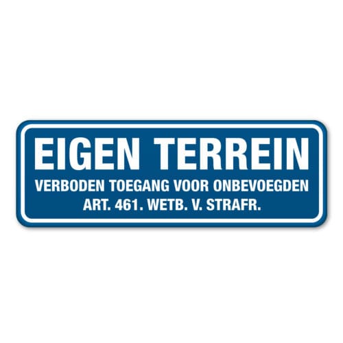 Eigen terrein borden