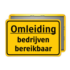 Parkeerbord-geel-omleiding-bedrijven-bereikbaar