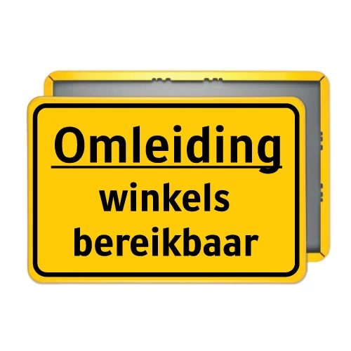 Parkeerbord-geel-omleiding-winkels-bereikbaar