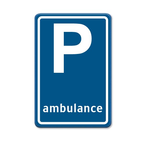 Parkeerbord-blauw-P-ambulance
