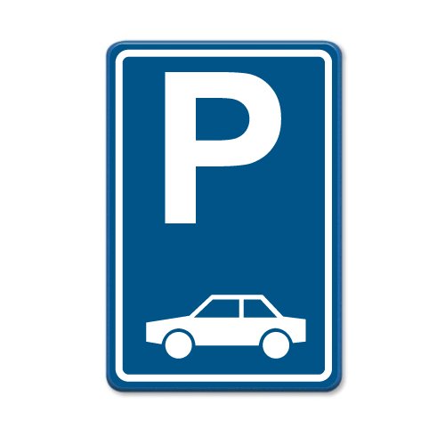 Parkeerbord-blauw-P-auto