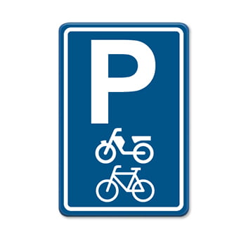 Parkeerbord-blauw-P-fiets-bromfiets- 350