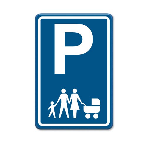 Parkeerbord-blauw-P-gezin