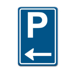 Parkeerbord-blauw-P-pijl-links