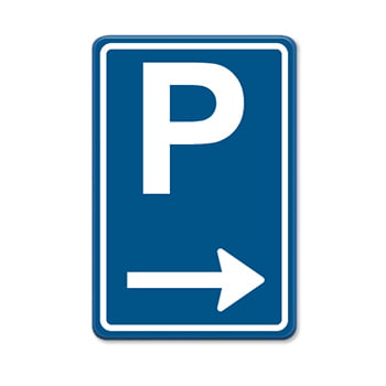 Parkeerbord-blauw-P-pijl-rechts- 350