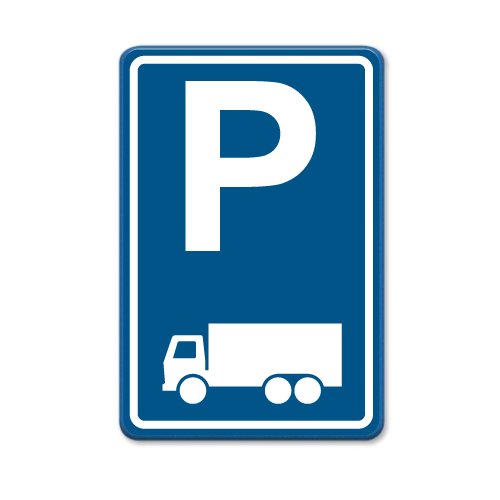 Parkeerbord-blauw-P-vrachtwagen