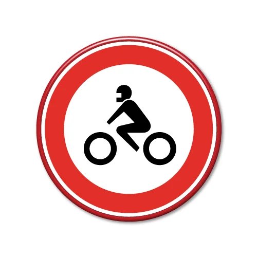 Verkeersbord verboden voor motoren