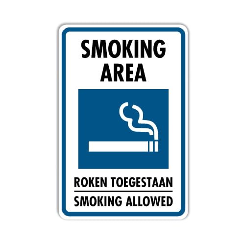 bord smoking area - rookzone